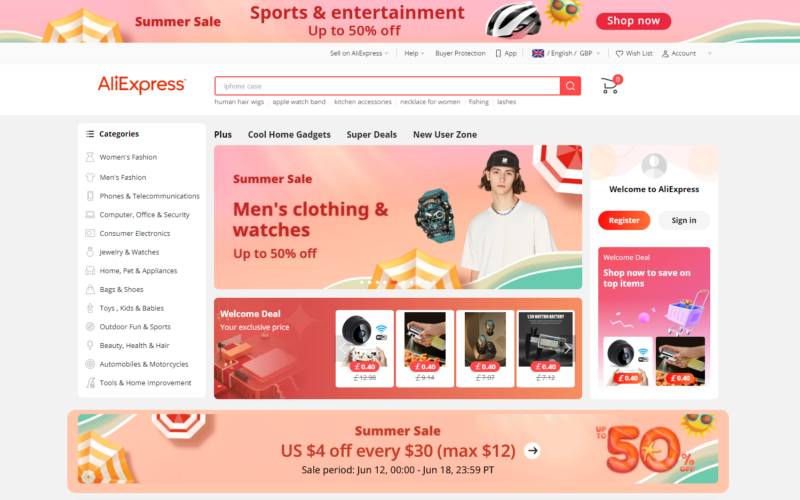 AliExpress website