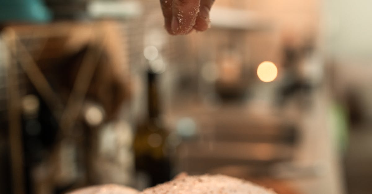 budget-friendly meals - Close-up of hand seasoning a raw turkey in a kitchen setting, ideal for Thanksgiving and holiday food themes.